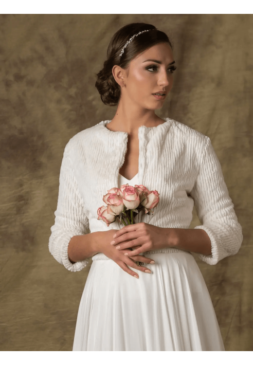 Novias FRESIA F13- Giacca in pelle sintetica Avorio ()