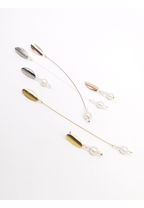Forever & Eva O203L Orecchino lungo con perla