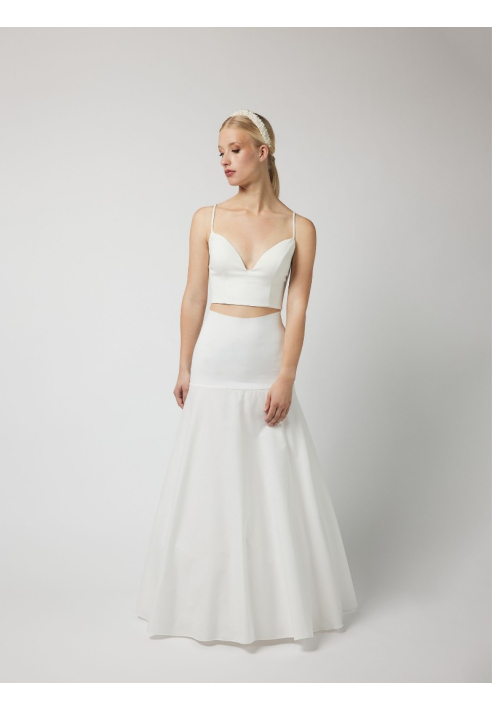 Poirier PC45-190J Sottogonna A-Line 190 cm Avorio Blush ()