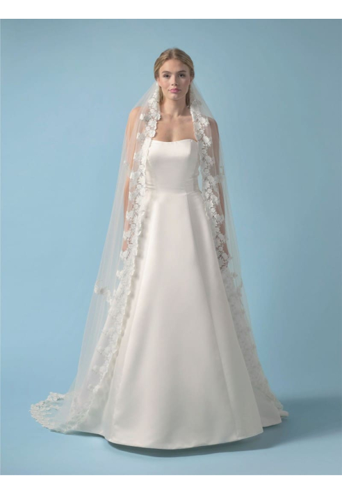 Poirier S439-280-SOFT Velo ricamato con fiori ()