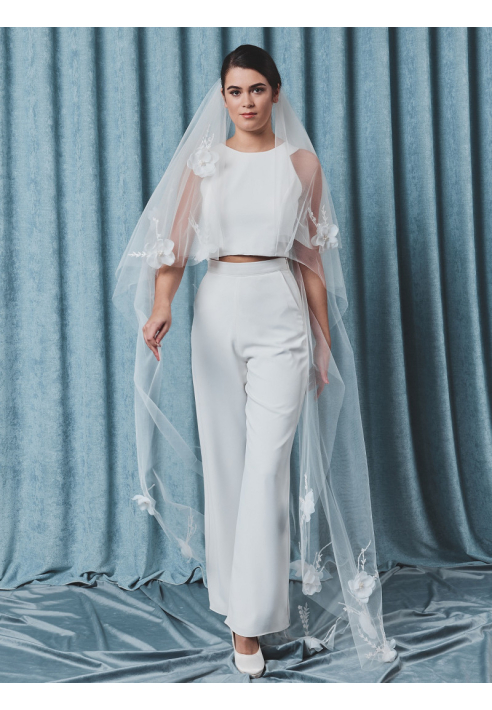 S75512-210-2 Velo con fiori 3D e perle ()