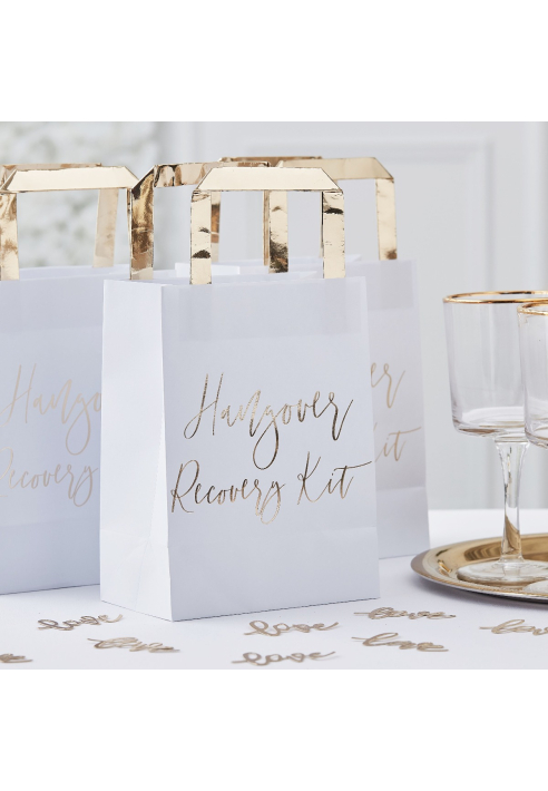 Ginger Ray GO-145 Gold Wedding Hangover Recovery Kit Borse ()