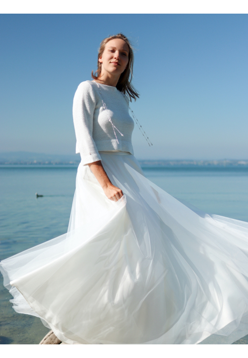 Forever & Eva P5310S Maglione da sposa Argento