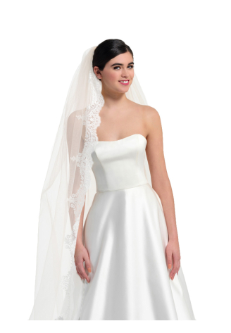 Veil with lace S360-350/1/MED | Poirier ()