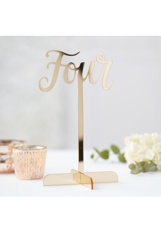 Ginger Ray GO-116 Gold Wedding Acrylic Table Numbers ()