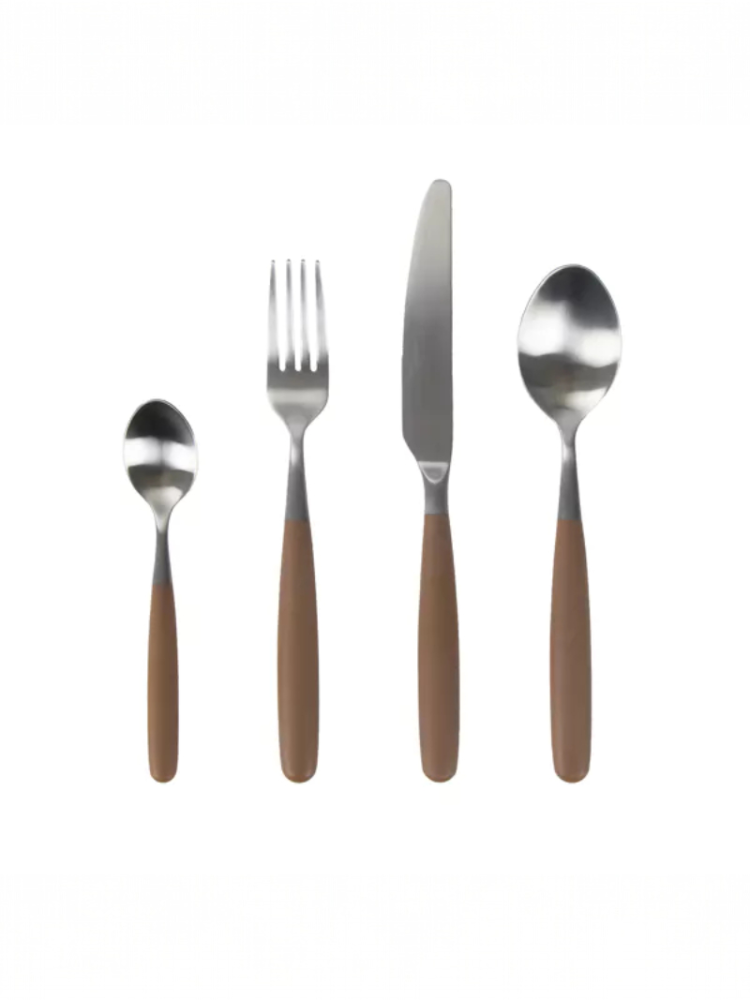 Pomax RENOIR – Set di posate 16 pezzi 18/10 – Acciaio inox – Marrone main product photo