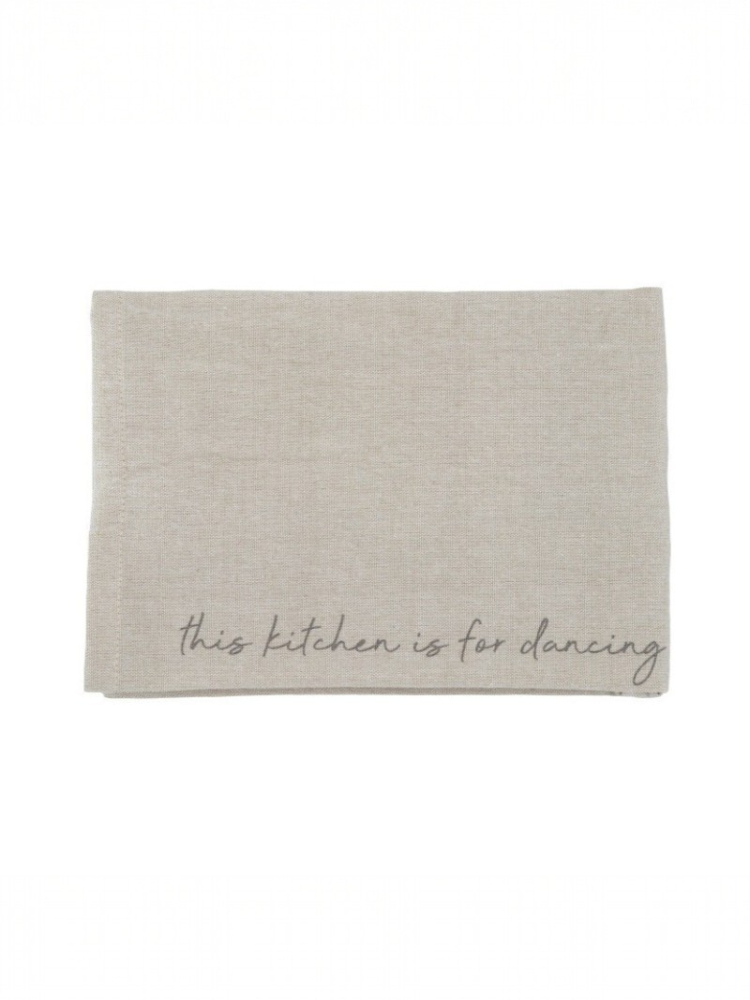 Leeff 18786 Tea Towel Karin - This kitchen is for dancing Natural main product photo