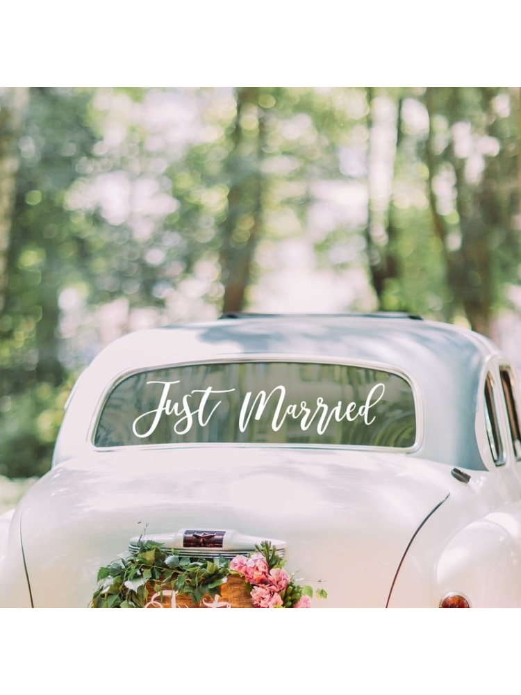 Ginger Ray GO-125 Gold Wedding Just Married Car Sticker main product photo