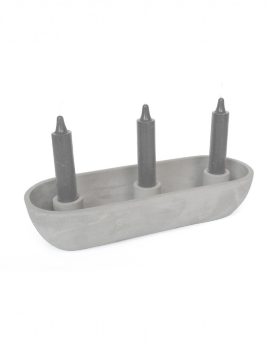 Leeff 18276 Carice L Grey - Porta candele in cemento main product photo