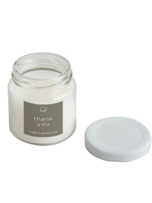 Leeff 18613 Jar Candle S - Thank you White main product photo