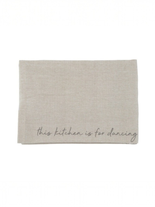 Leeff 18786 Tea Towel Karin - This kitchen is for dancing Natural main product photo