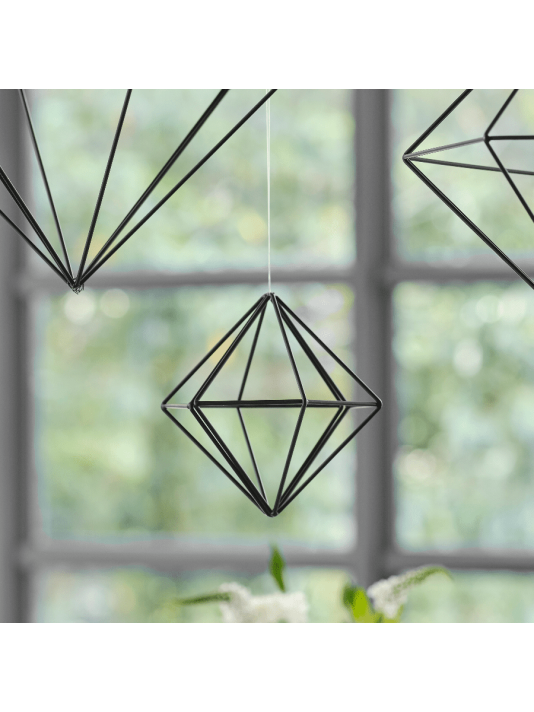 Ginger Ray BW-440 Decorazione Geometrica in Metallo Nero - Small main product photo