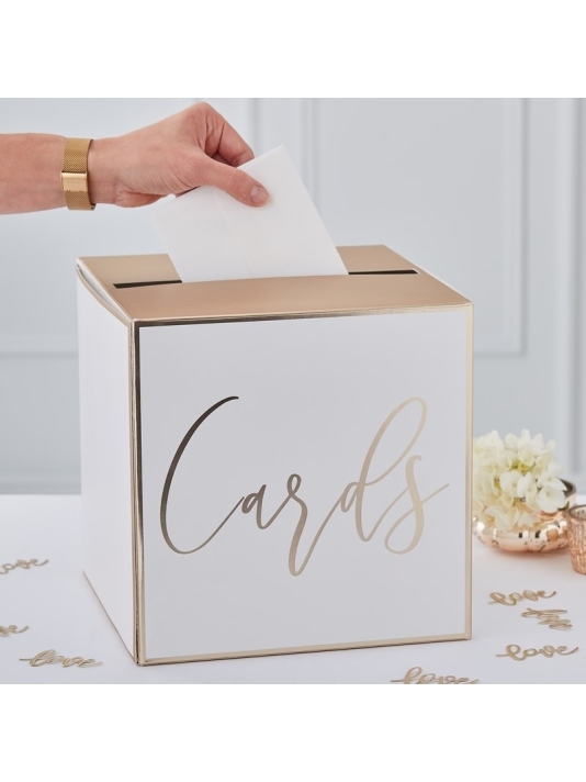 Ginger Ray GO-156 Gold Wedding Post Box Card Holder main product photo